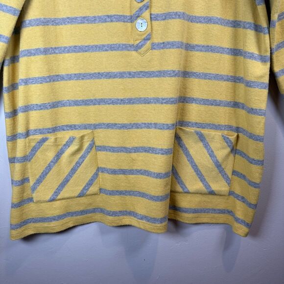 Soft Surroundings Parker Tunic Yellow Gray Stripes Style 2CC50 Size Large - Picture 5 of 14